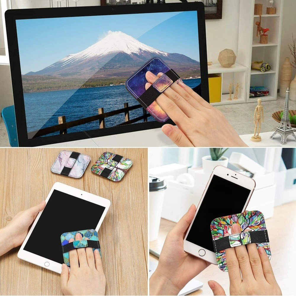 【4 Pack 】Screen Cleaning Pad Soft Cloth Wipes w Elastic Strap for iPad MacBook