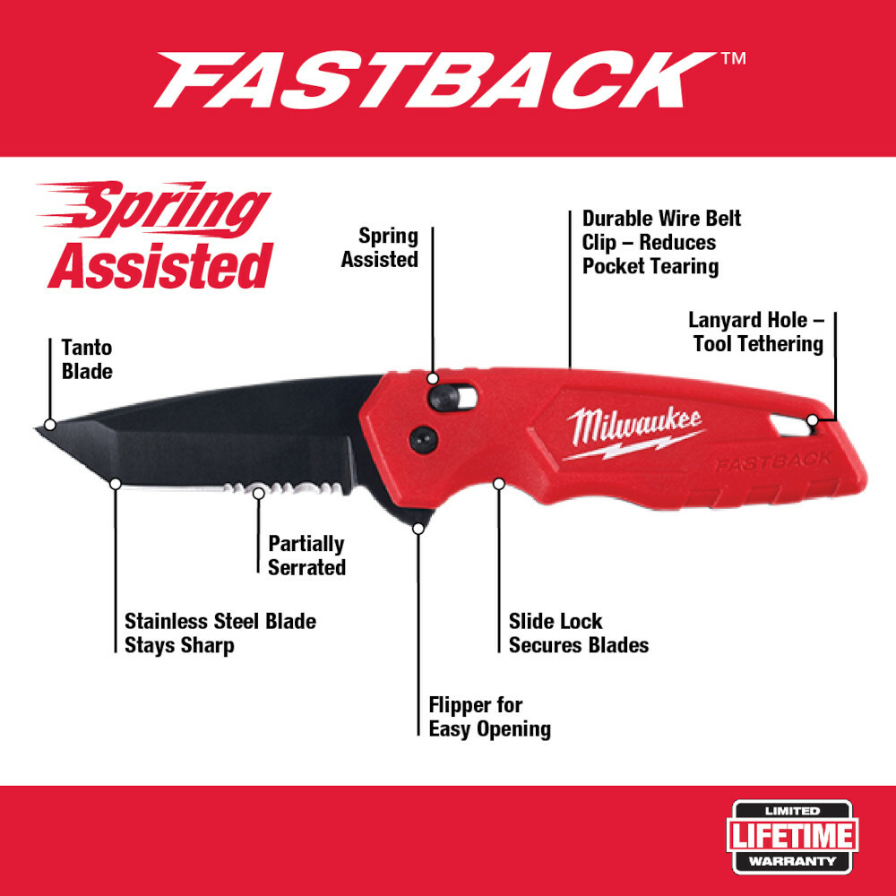 Milwaukee 48-22-1530 Fastback Spring Assisted Folding Knife