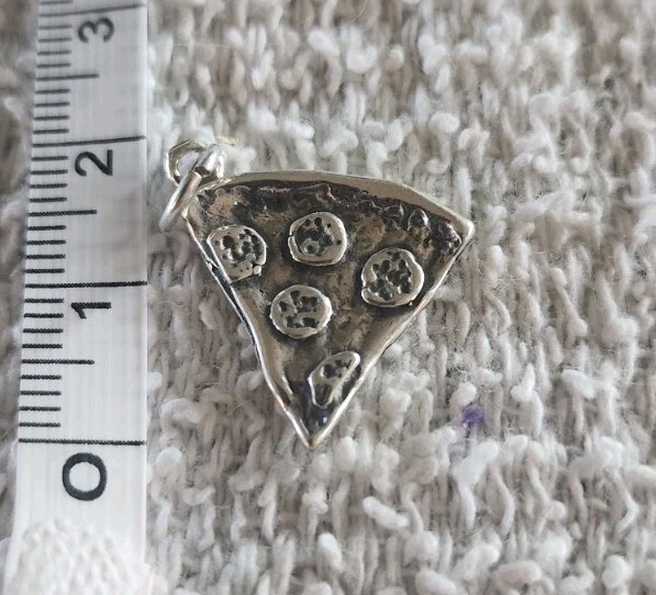 925 Sterling Silver Pizza Slice Charm