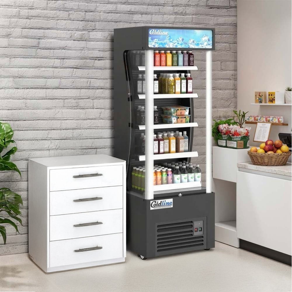28" Black Open Air Refrigerated Display Merchandiser
