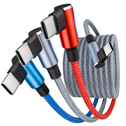 USB C Splitter Multi Charging Cable, Right Angle USB C 1Pack5FT Blue_Grey_Red