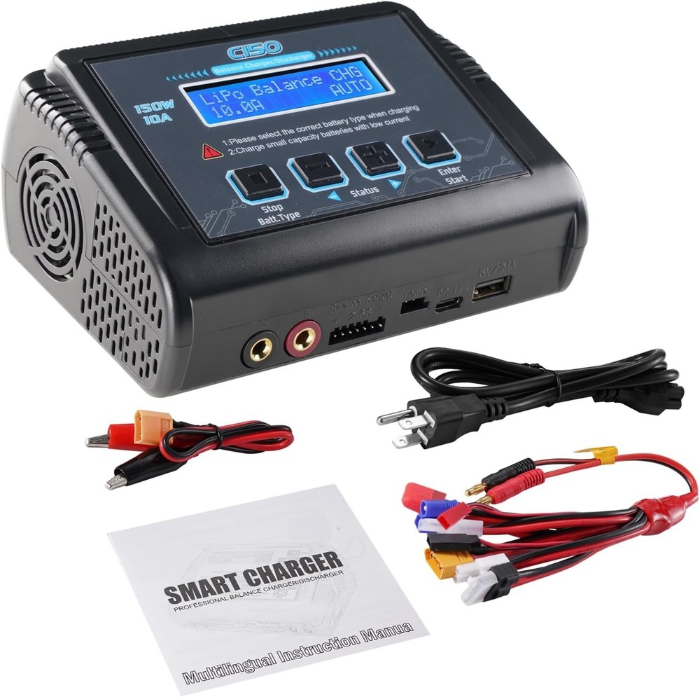 Compact Charging Solution: 1-6S Lipo Battery Charger 150W with Smart Features