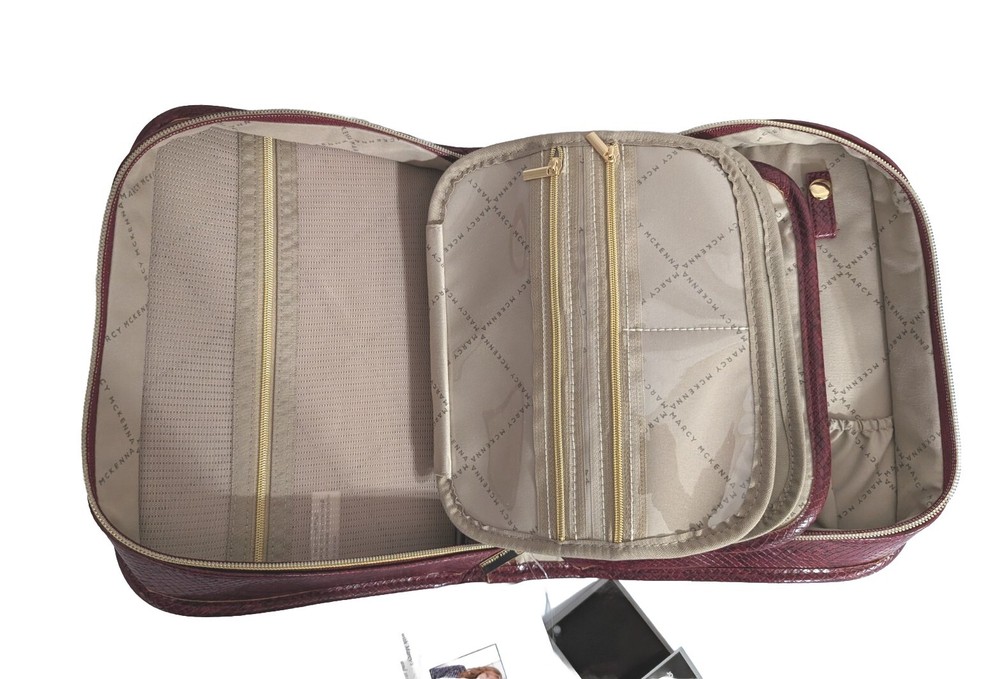 Marcy McKenna Jewelry Portfolio with Removable Mini Case-Red Python-NWT