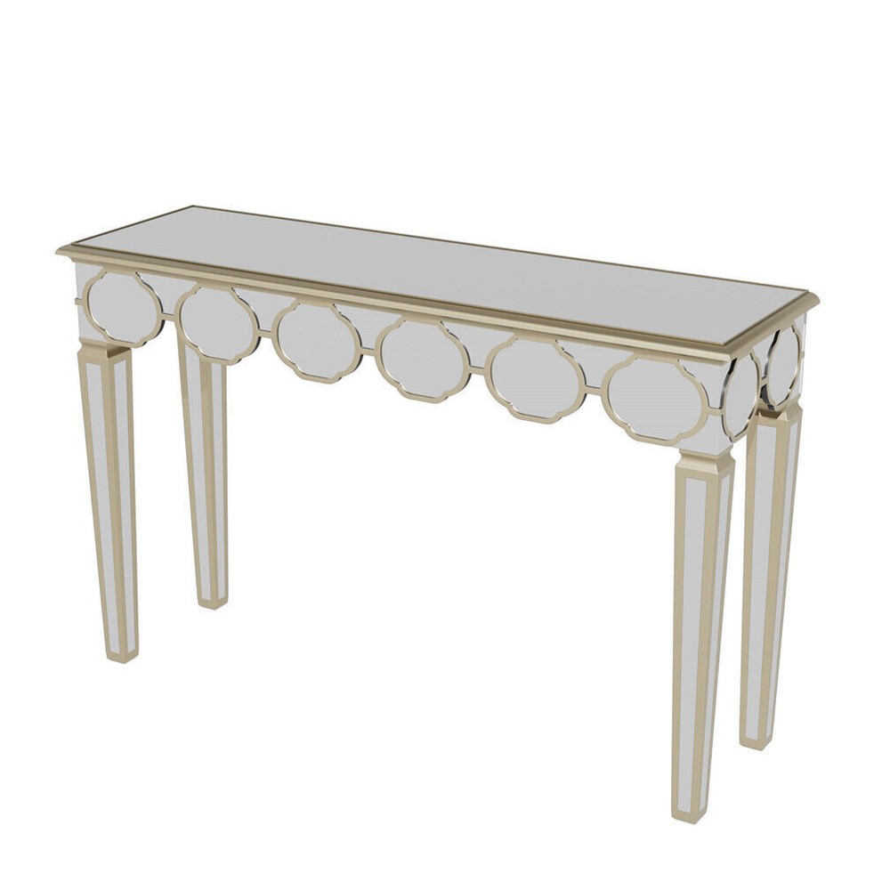 Mirrored Console Table Narrow Silver Entryway Sofa Table for Home Office Storage