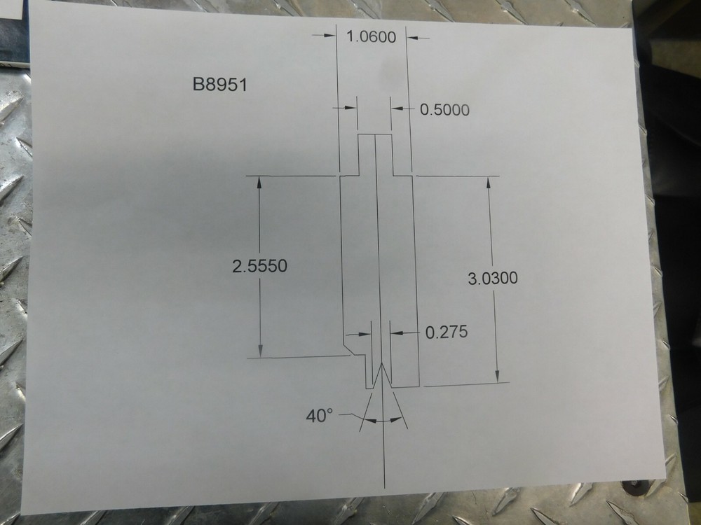Press Brake 40 Degree Forming Die 20" Long