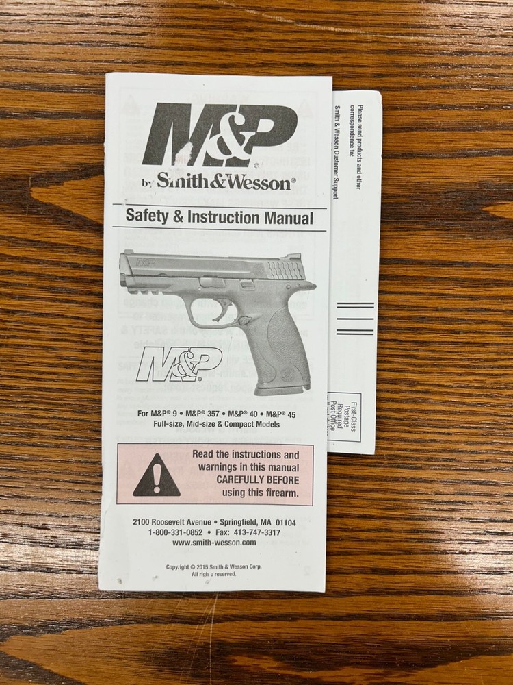 Smith & Wesson M&P Pistol Safety & Instruction Manual