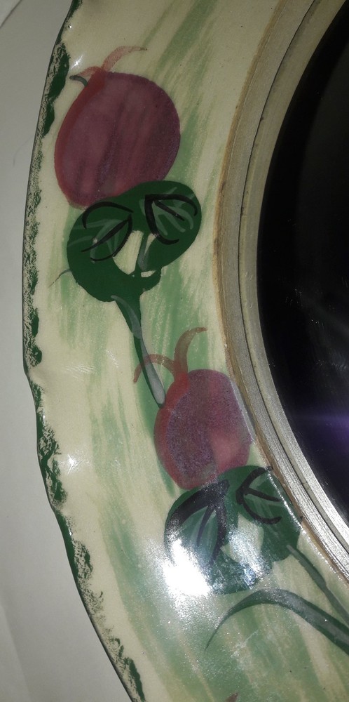 Monique Duclos Stoneware Pottery Framed Mirror -Signed