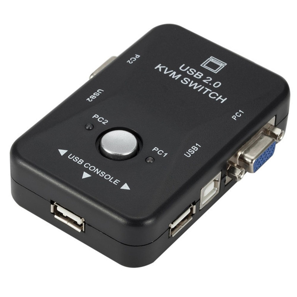Dual/2-Port USB VGA KVM Switch Box Mouse Keyboard Monitor Sharing Computer PC E