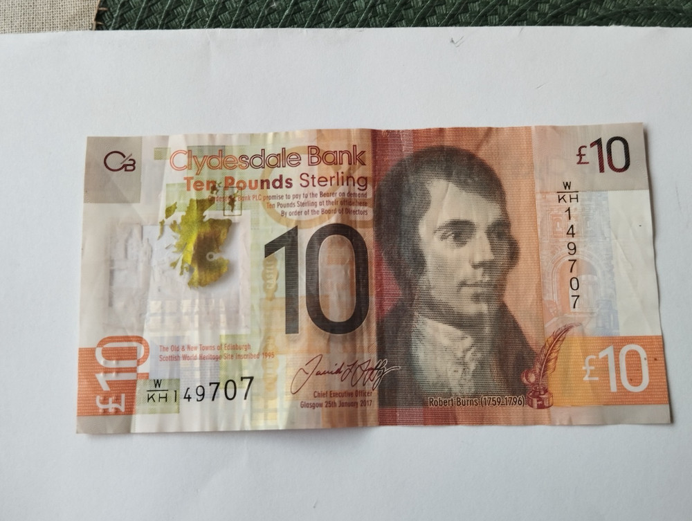 10  £ POUNDS NOTE 2017  Clydesdale Bank