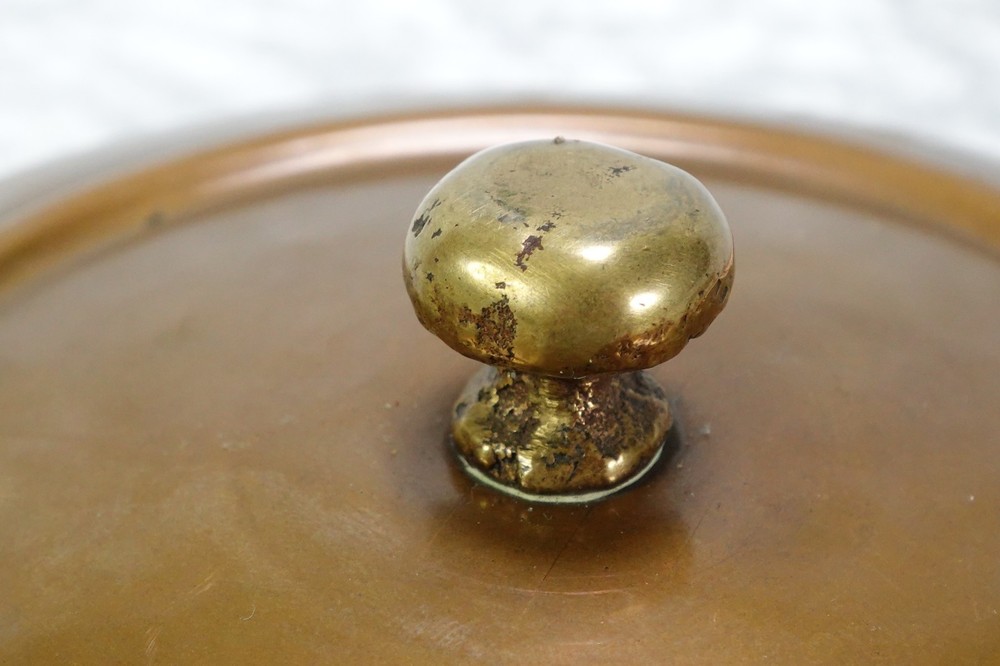 Afghan Metal Works Peshwar Pakistan Solid Copper Plate Covered Dish Tin Lined