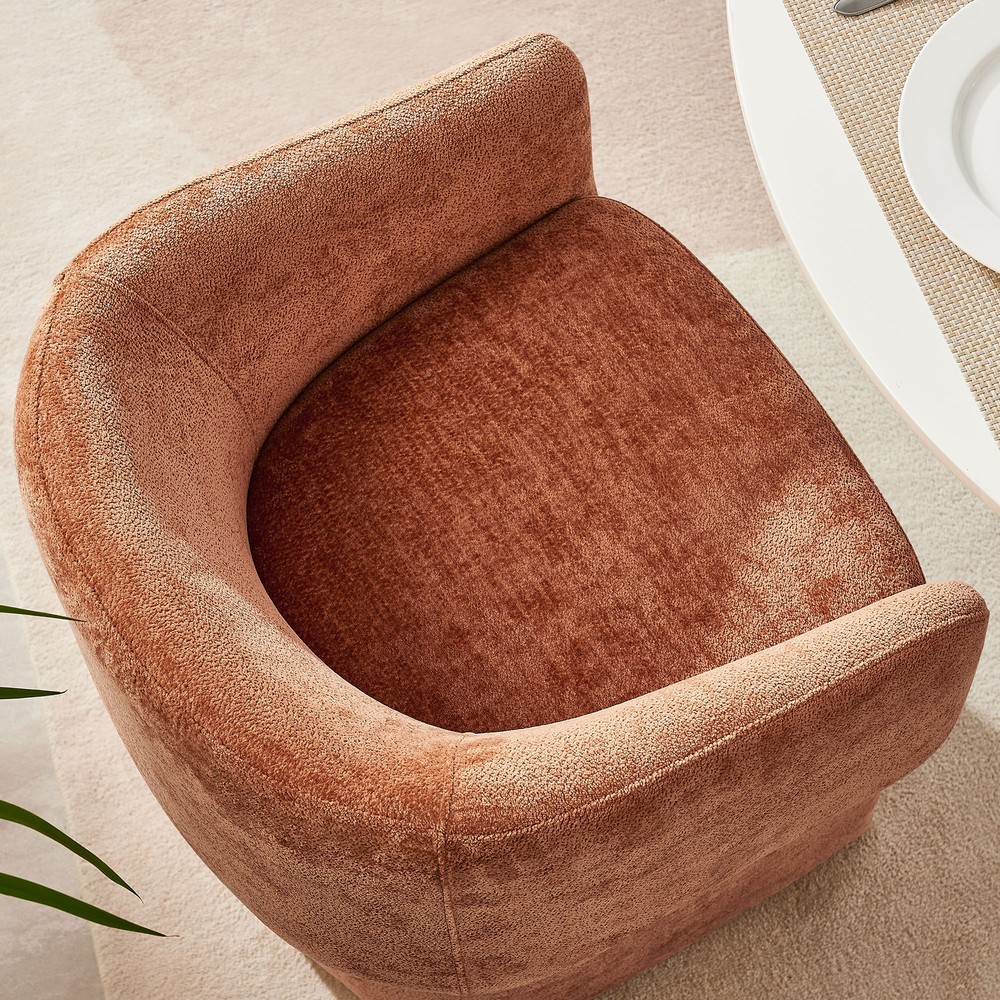 Verity Chenille Dining Armchair in Rust