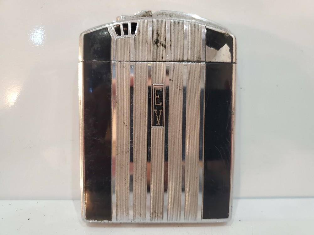 ANTIQUE Working Ronson TWENTYCASE Cigarette Case Lighter ENAMEL & SILVER 3082.14