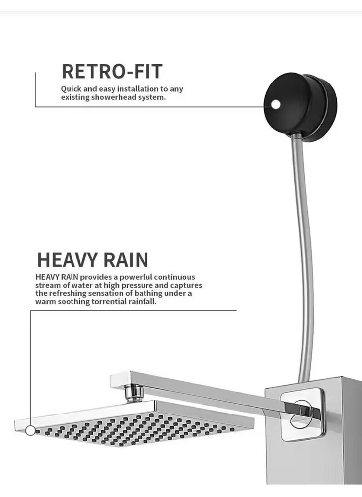 BWE Shower Tower Panel System 2.5-GPM Black Nickel 2-Jet 4-Functions 1-Handle