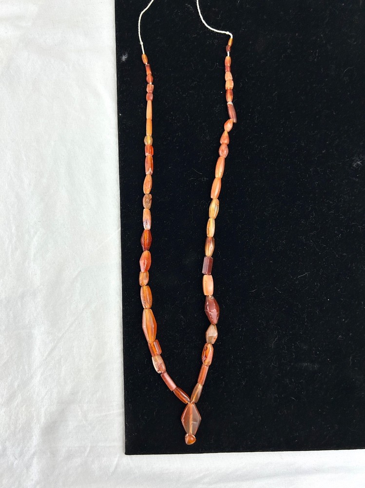 Ancient Bactrian Banded Agate and Carnelian Beads