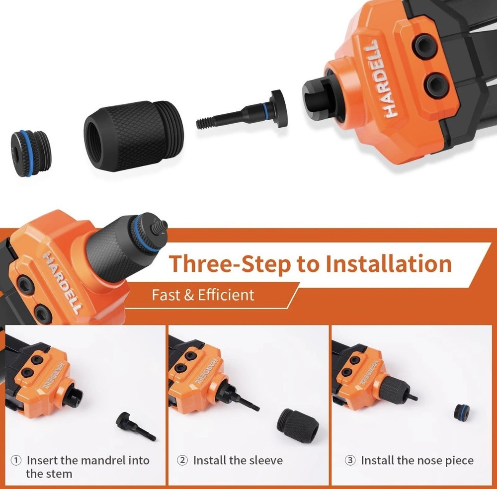 HARDELL Rivet Nut Tool, 14" Rivnut Tool with Upgraded Orange