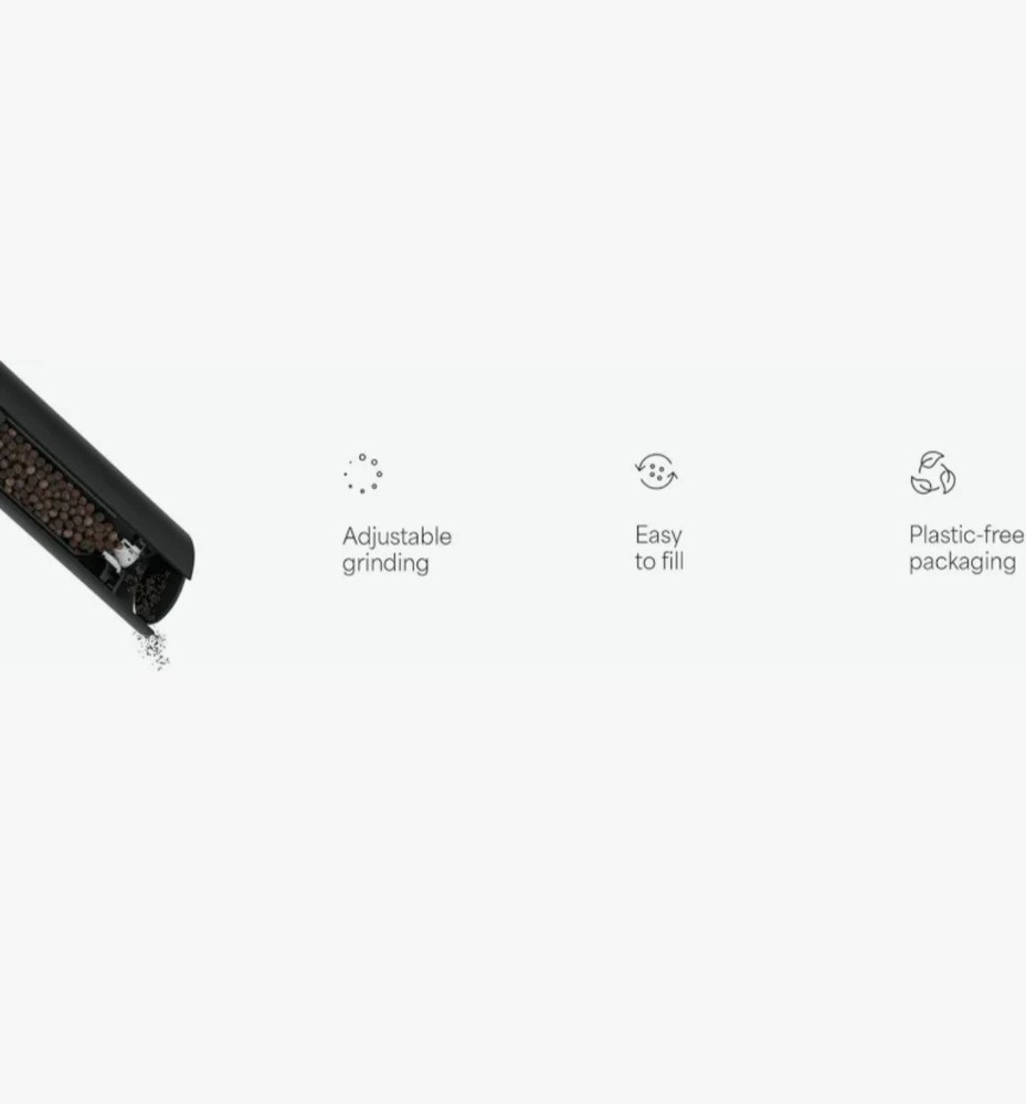 LARS NYSØM Electric Gravity Grinder Set Ceramic Salt Pepper USB-C Rechargeable