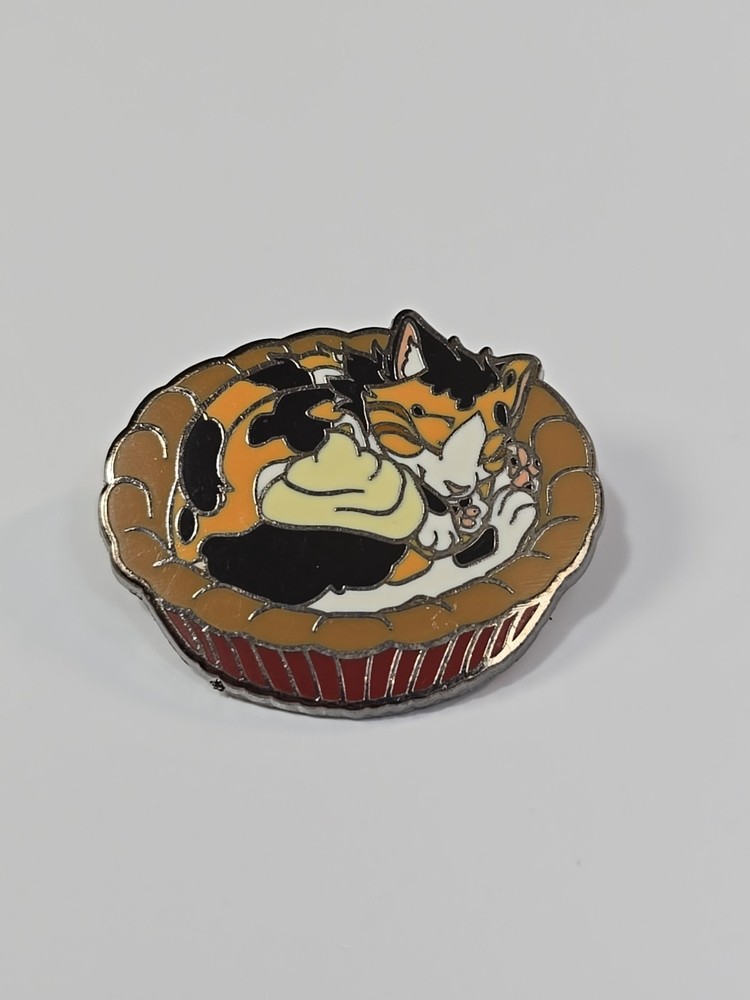Cat Sleeping In Bed Lapel Pin Large Size Nice Enamel