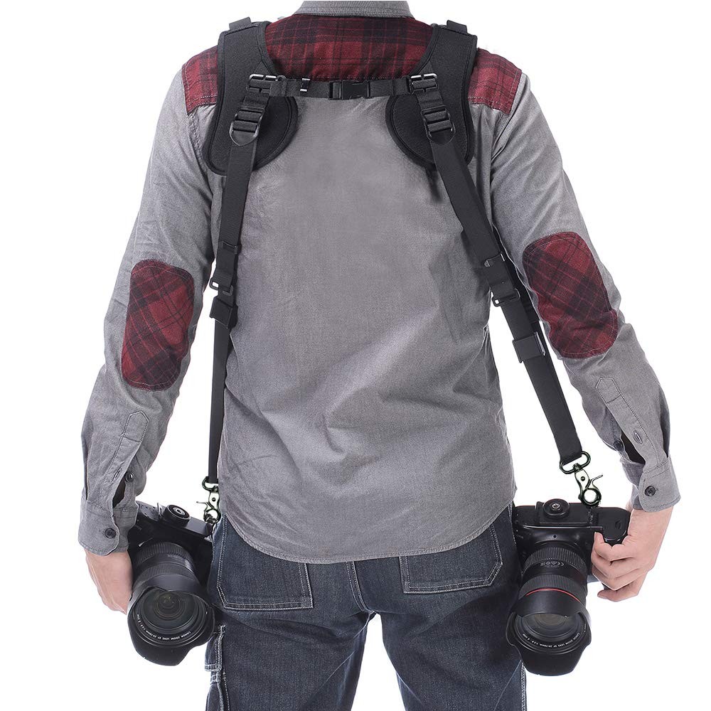 Double Shoulder Strap Harness Quick Release Adjustable Dual Tether Strap for ...
