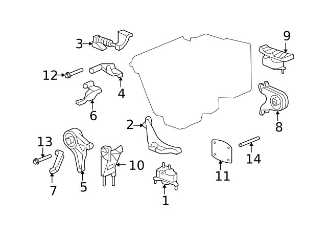Genuine GM Rear Trans Mount Front Bracket 12595067