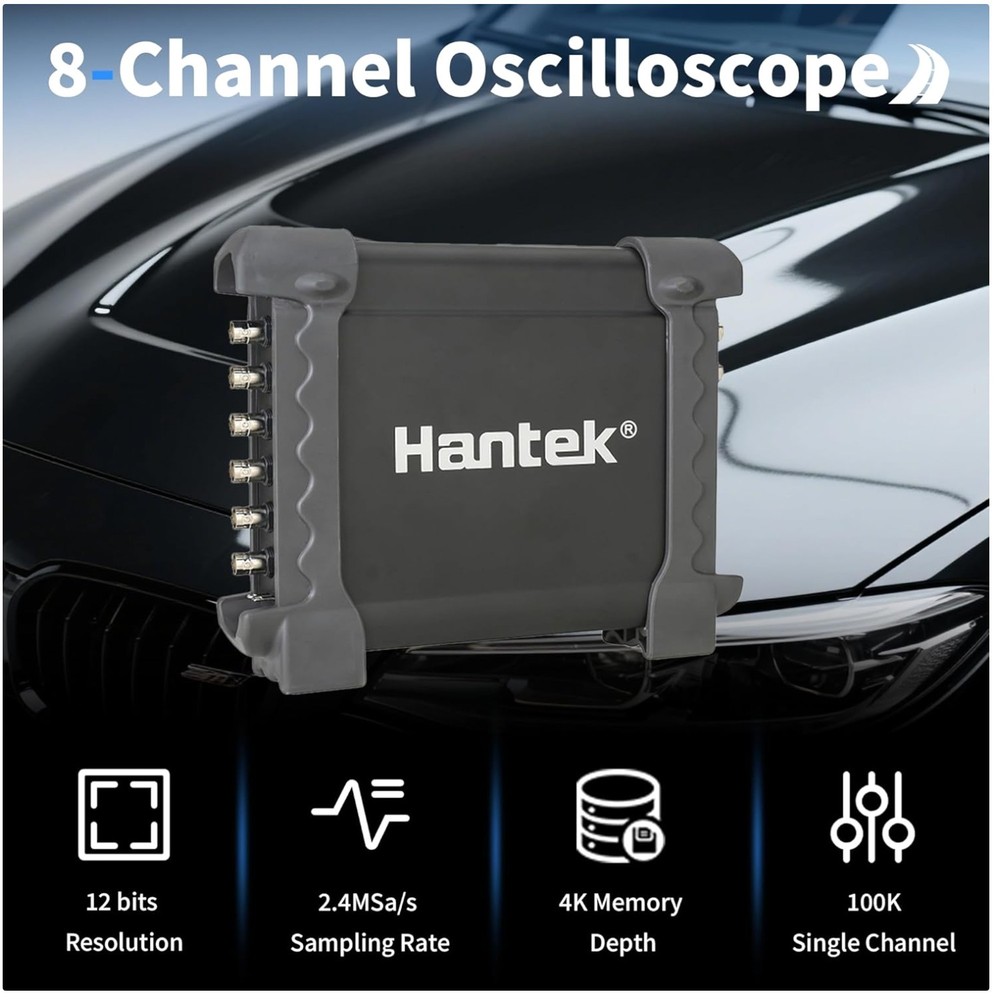 8CH Automotive Oscilloscope 12-Bit Resolution=