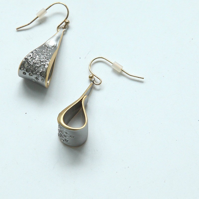 Alexis Bittar Ribbon Curl Loop Crystal Encrusted Earrings