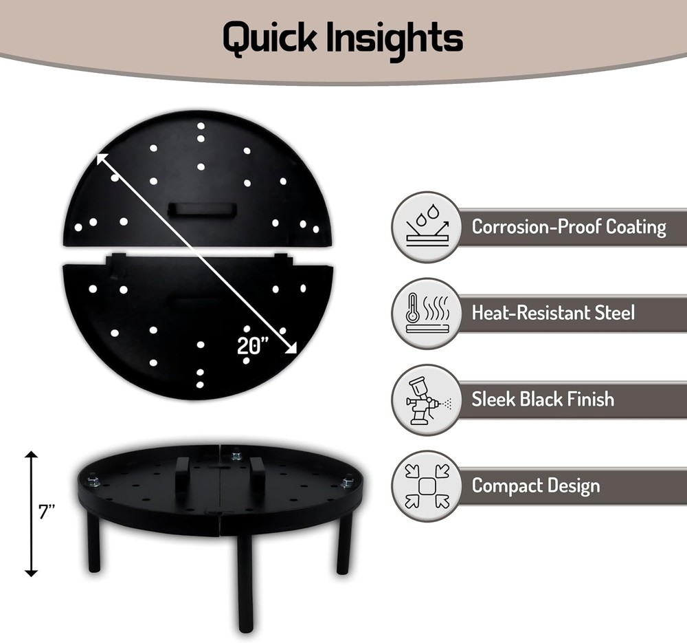 FEBTECH 20" Mild Steel Thick Baffle Plate with Detachable Legs