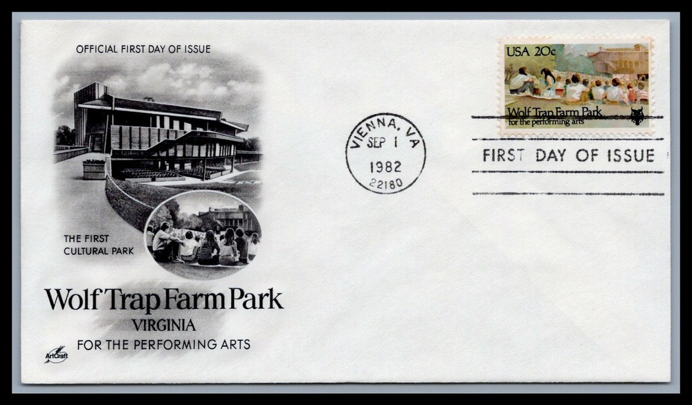 US FDC # 2018 20c Wolf Trap Farm  ArtCraft  1982, 9c232