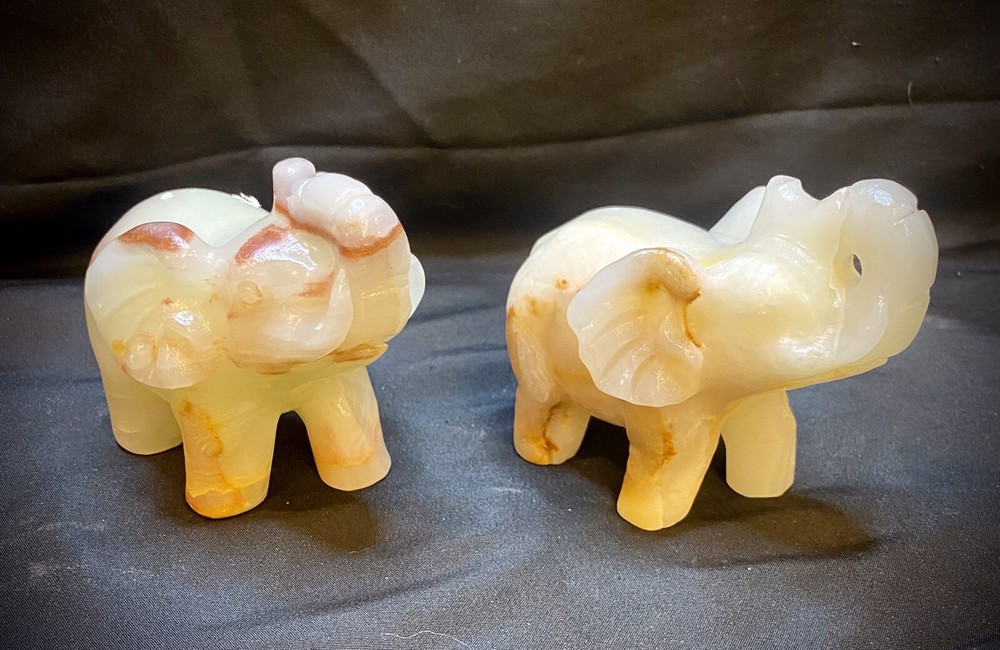 Afghan Jade Lucky Elephants - 1 Pair