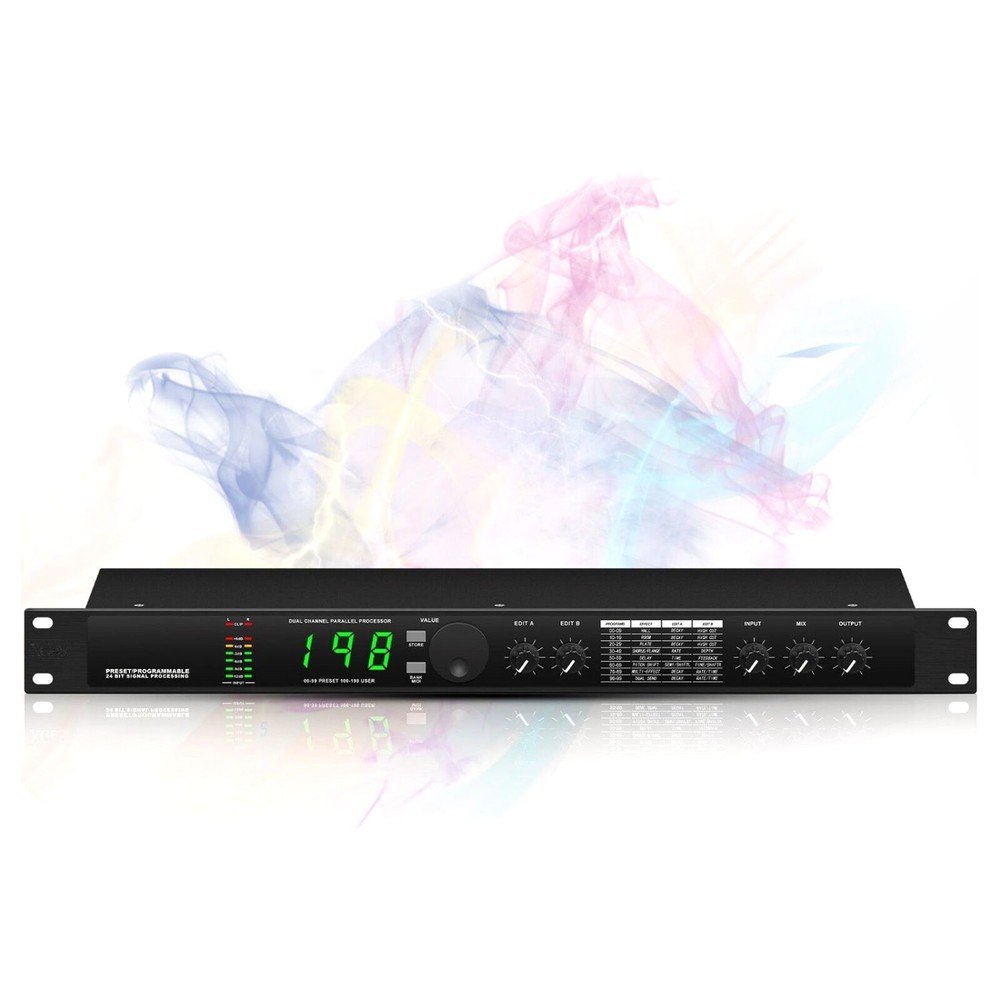 Pro Digital Reverb Multi Effect Dsp Processor Audio Equalizer Vocal Mic