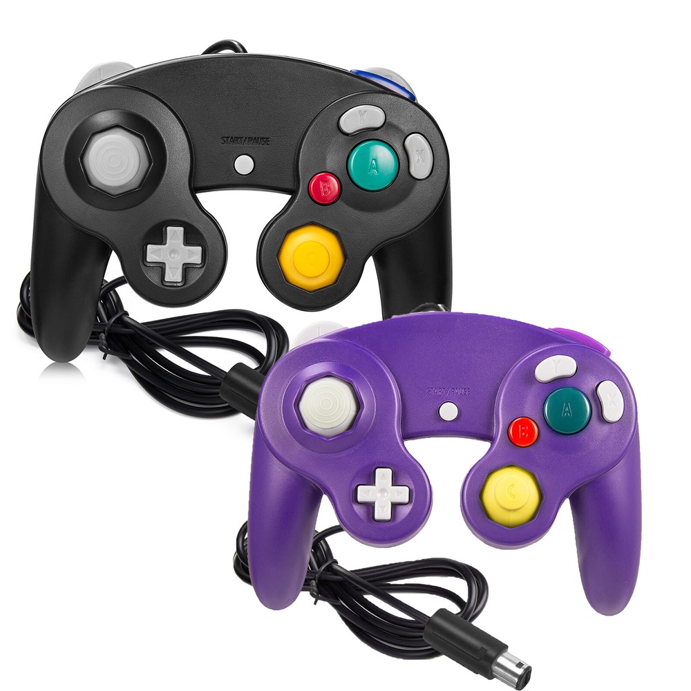 2 Pack Wired Rumble Controller Gamepad for Nintendo GameCube Console Dual Shock
