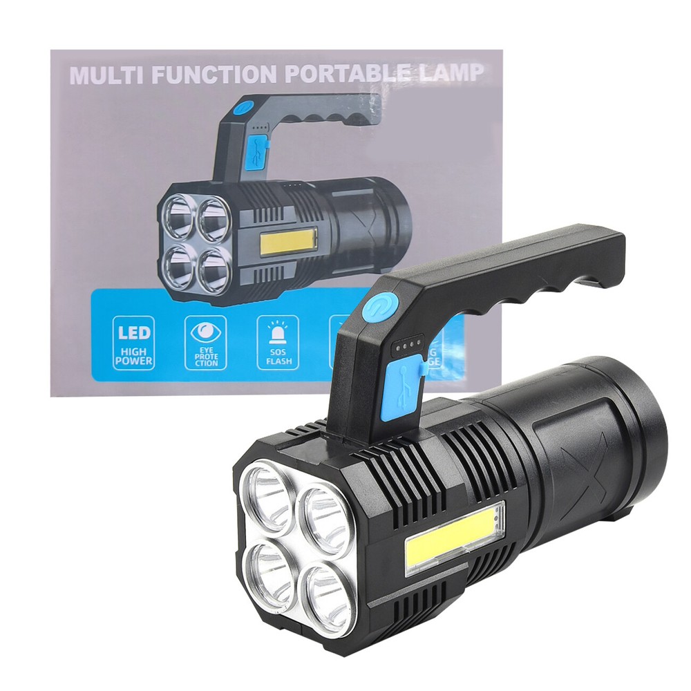 Powerful LED flashlight Tactical flashlight rechargeable work light 4 lighting