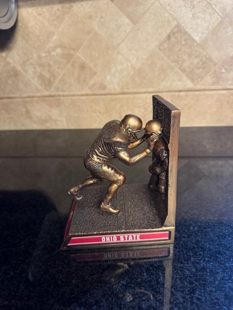 Ohio State Cold-Cast Bronze Bookends and Figurine