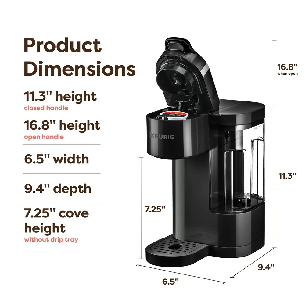 Keurig K-Express Essentials Black Single-Serve K-Cup Pod Coffee Maker