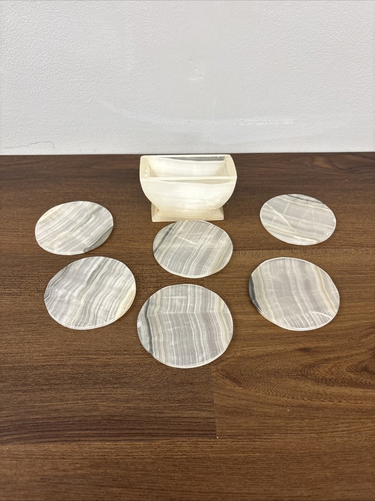 Vintage Onyx/ Calcite Coaster Set