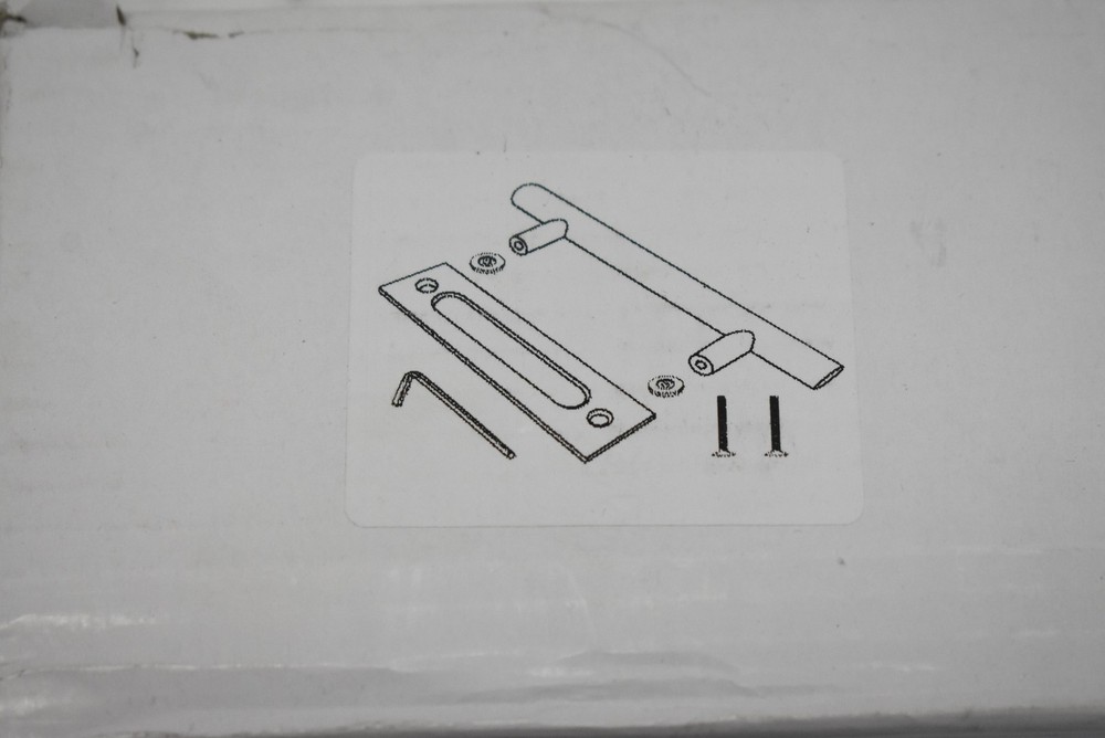 Black Barn Door Handle Flush Pull Set Matte Steel Modern Sliding Door Hardware