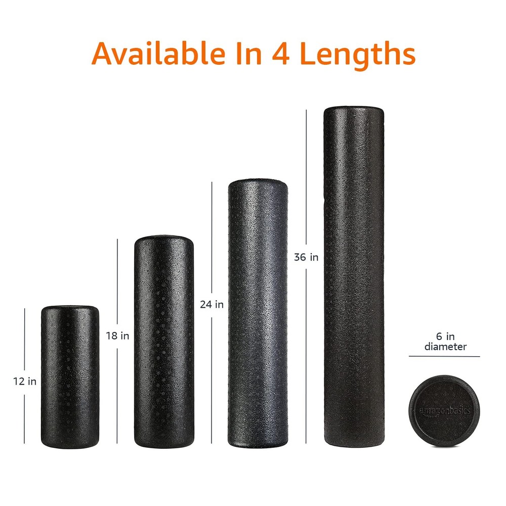 Amazon Basics High Density Foam Roller, 36-Inch, Black - Exercise & Recovery