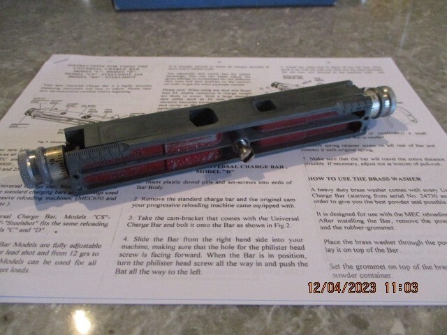 Universal Charge Bar, Mec, Texan, Model "C", Single Stage