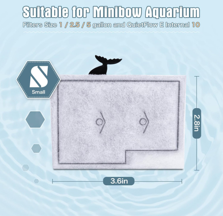 12 Pack Small Filter Cartridges Compatible with Aqueon QuietFlow Power Filter...