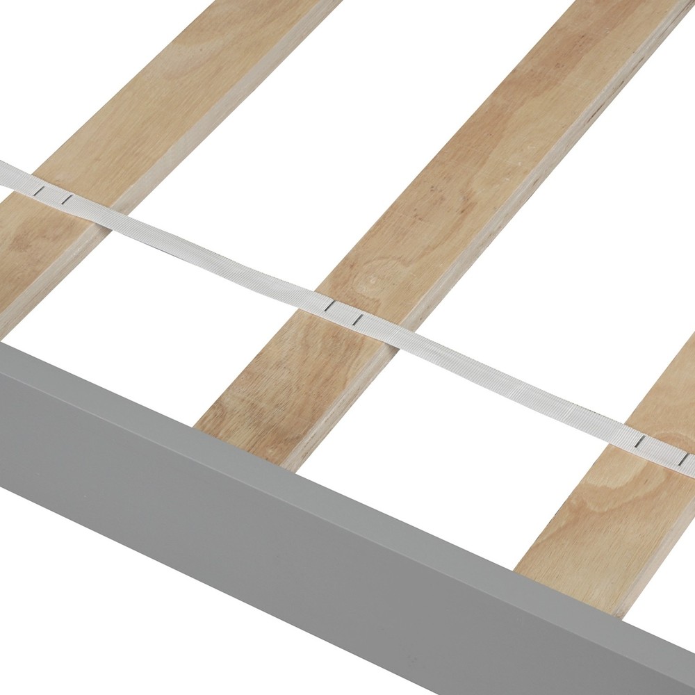 Wood Platform Bed Twin Size Platform Bed, Gray