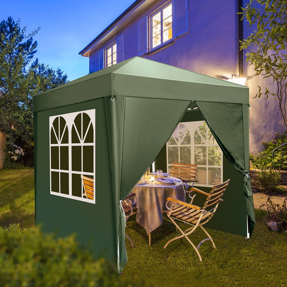2 x 2m Two Doors&Two Windows Practical Waterproof Right-Angle Folding Tent Green