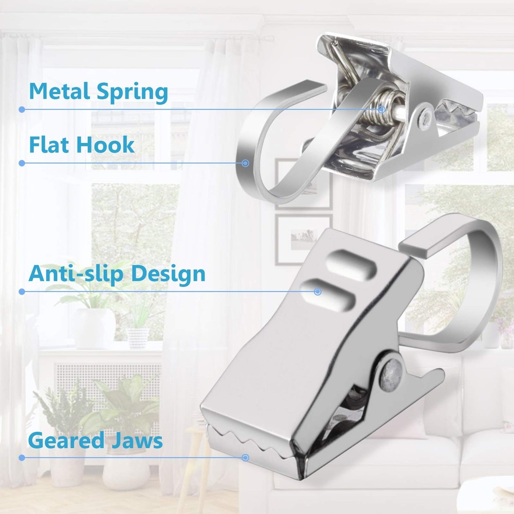 Curtain Clips 100 Pack Stainless Steel Light Clips for Outside String Lights