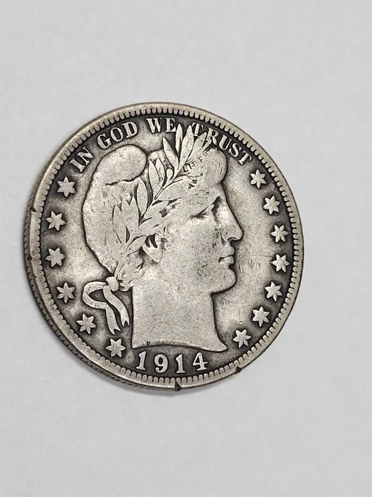 1914 S Barber Half Dollar FULL LIBERTY