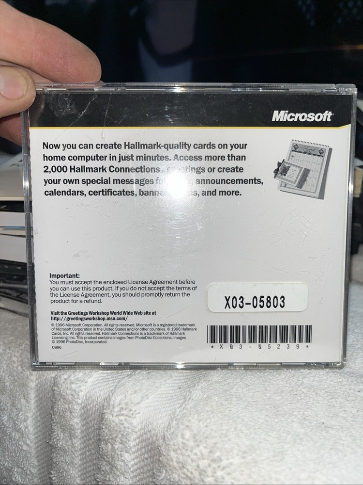 Microsoft Greetings Workshop (CD-ROM, 1996) Hallmark PC Software for Windows 95