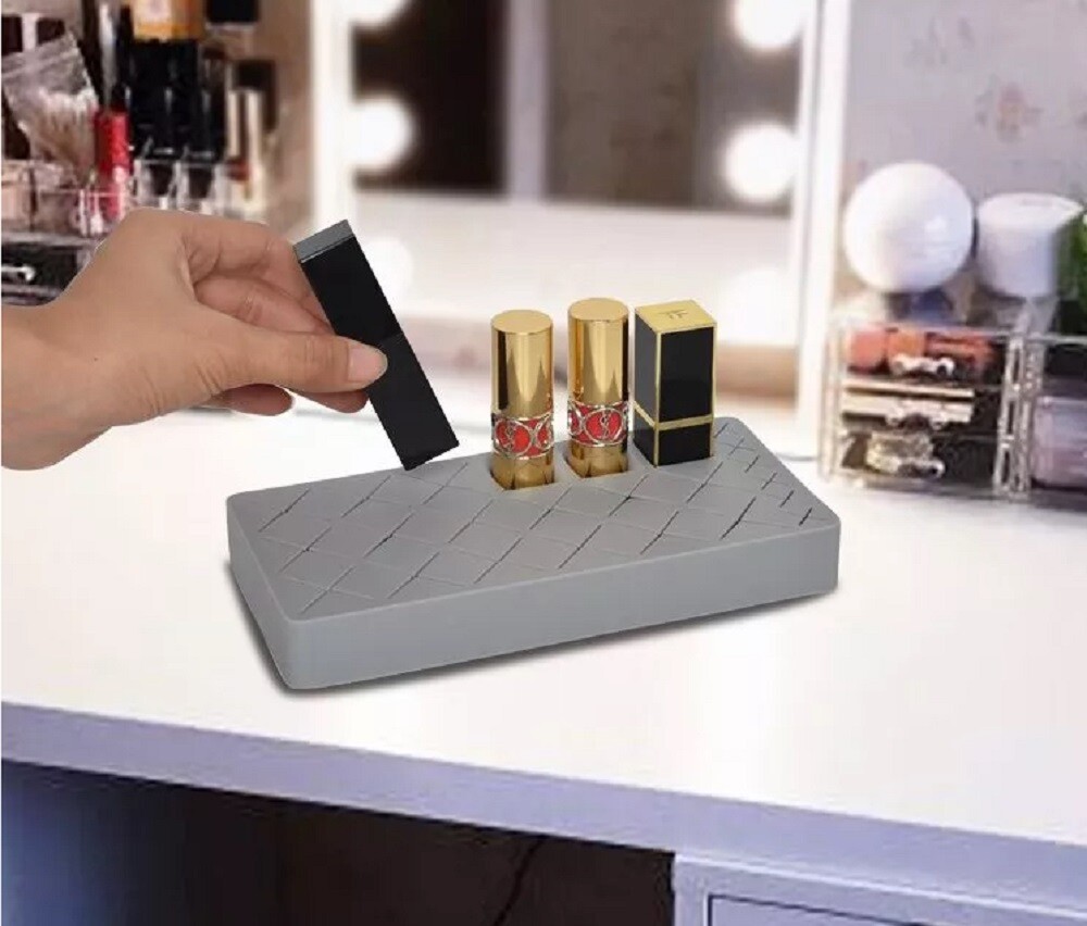 Silicone Lipstick Holder Display Stand - Cosmetic Organizer, Lipgloss Storage