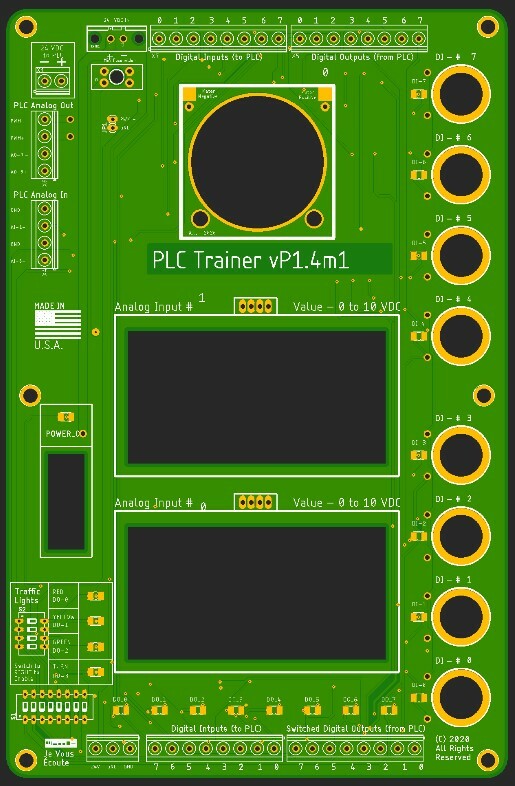 PLC Trainer Interface - Digital Inputs, Digital Outputs, Analog Inputs and PWM