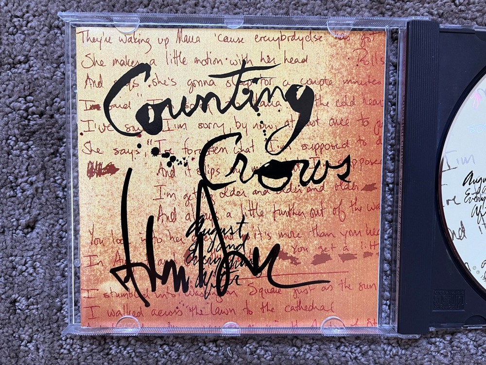 ADAM DURITZ SIGNED COUNTING CROWS AUGUST AND EVERYTHING AFTER AUTOGRAPH CD PROOF