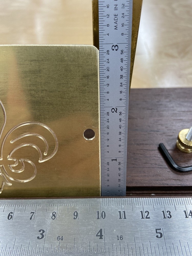 SMALL FLEUR DI LIS BRASS MASTER TEMPLATE FOR NEW HERMES ENGRAVER SOLID BRASS