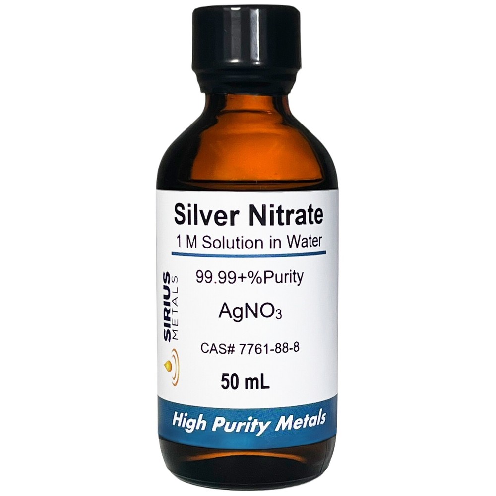 Silver Nitrate Solution (CAS# 7761-88-8) - 1 Molar Solution of AgNO3 50 mL