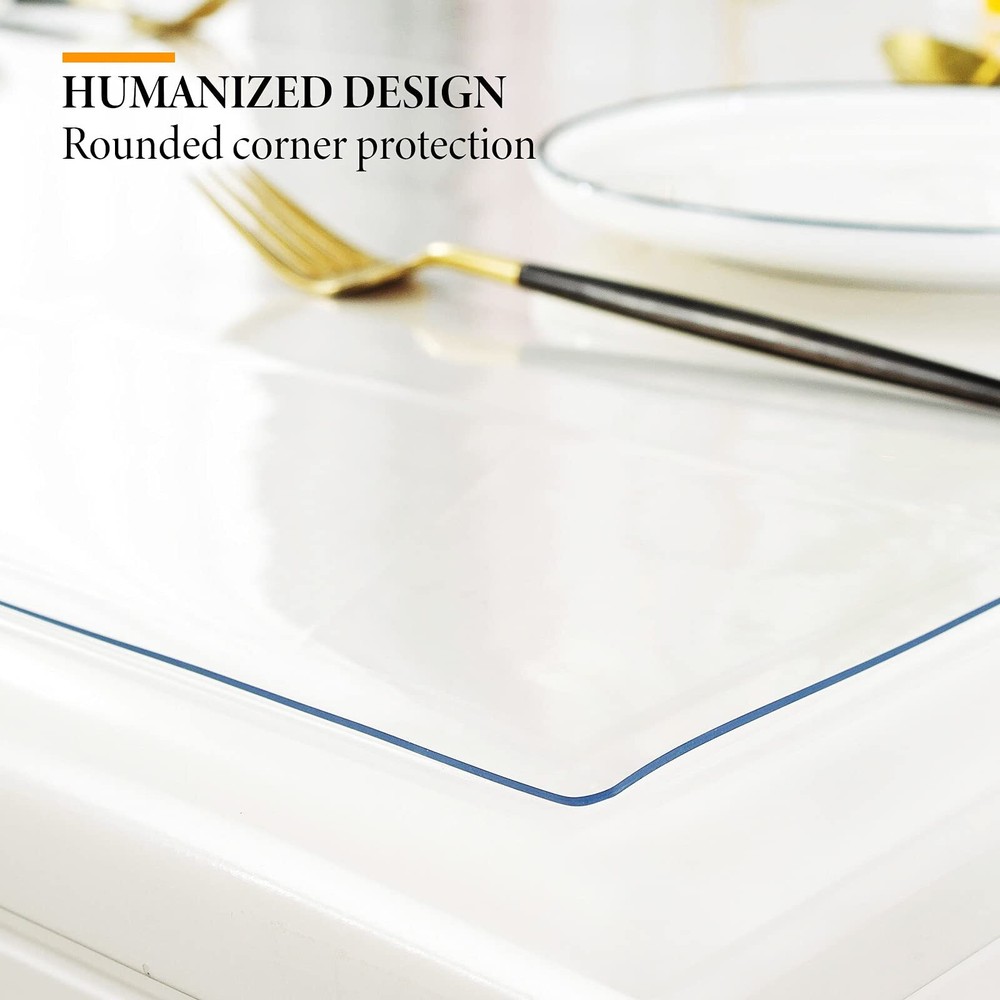 1.5mm Clear Desk Cover Protector 30×48 Inch Clear Desk Cover Rectangular Viny...