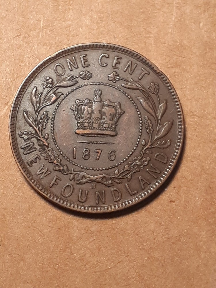 1876 H ONE CENT NEWFOUNDLAND    VICTORIA D:C: REG.